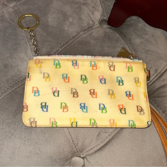 Dooney & Buorke Vintage Rainbow Monogram Wristlet - Picture 8 of 12